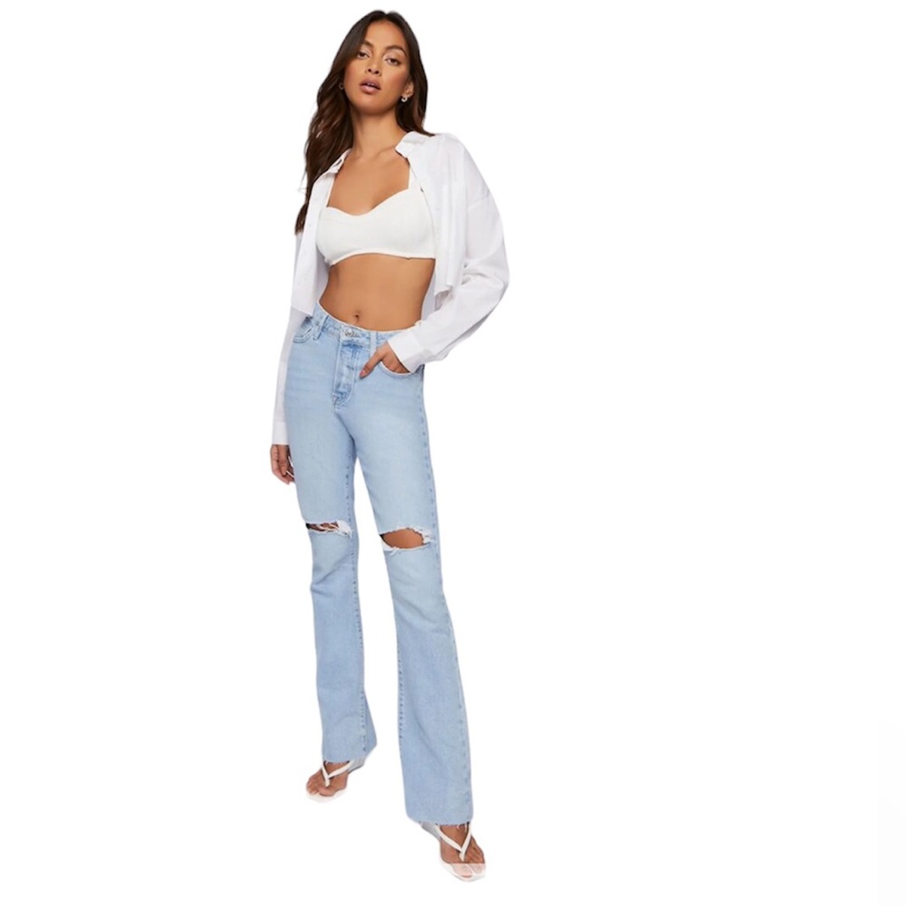 Distressed Bootcut Jeans - Picture 2 of 4